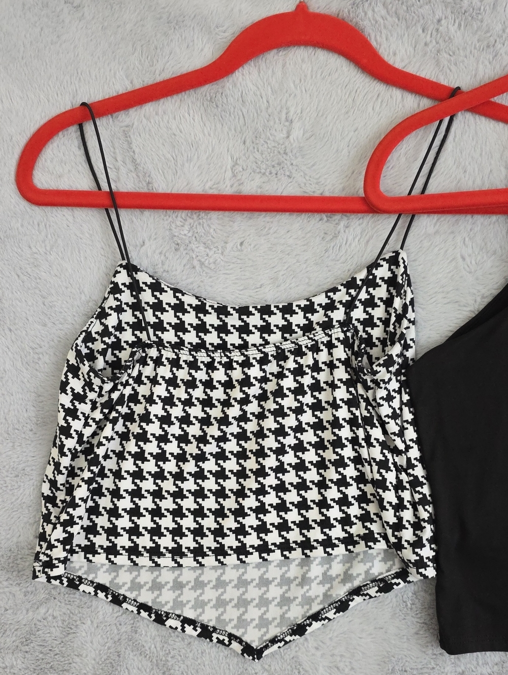 Gazé Crop Tank Top Bundle Size Small Black Halter & Houndstooth Cami Y2K Altern - Picture 6 of 7